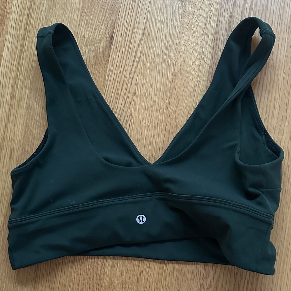 Lululemon Align V Neck Bra C/D cup green - Picture 2 of 3